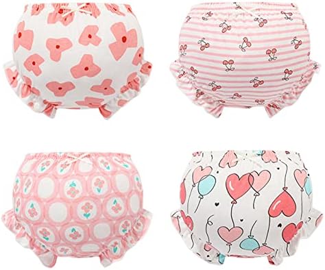 4-Piece Baby GirlsTraining Pants with Ruffle Detail Soft comfy