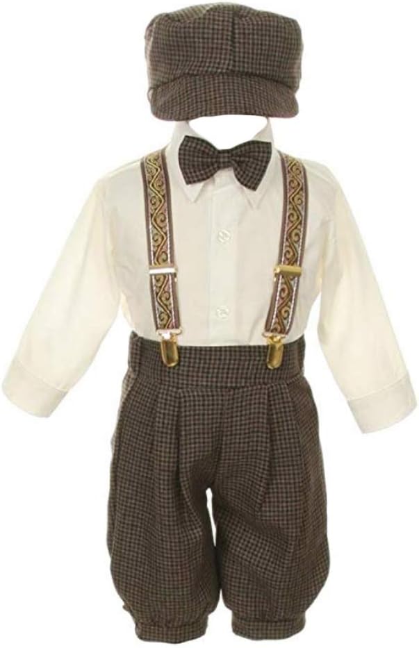 Vintage Houndstooth Bowtie Suspenders Knickers Suit Set