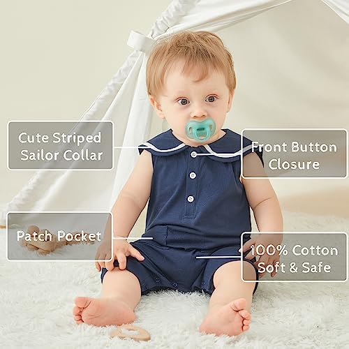 Pureborn Nautical Romper - 0-24 Months