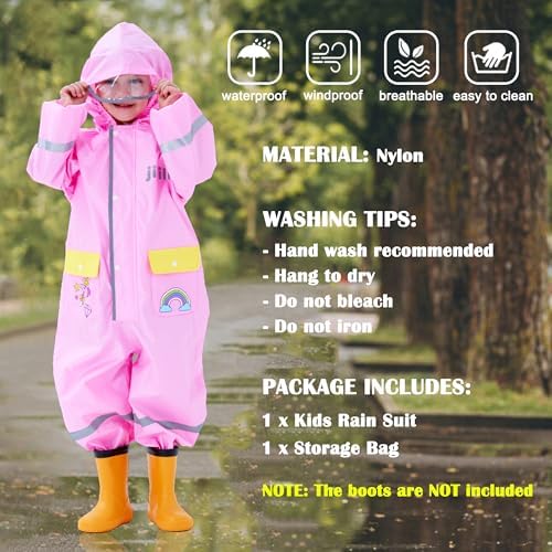 Fewlby Safe Dry Toddler Rain Coats for Kids