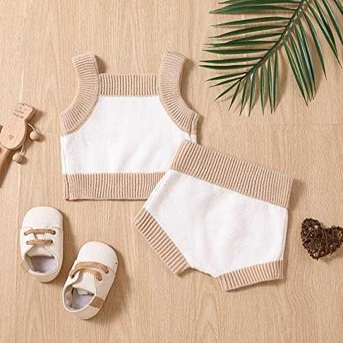 Baby Girls Summer Outfits Knitted sweater vest bloomers shorts set