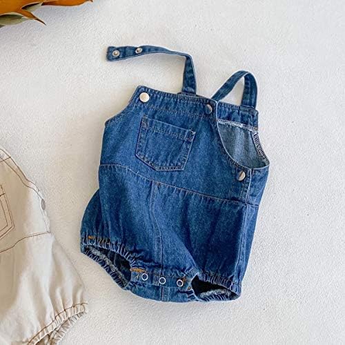 HOOLCHEAN Denim Bodysuit with Straps for Baby