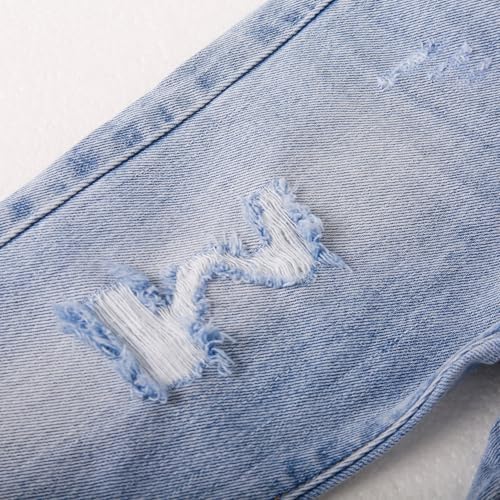 KIDSCOOL SPACE Baby Little Kids Jeans with Ripped Style