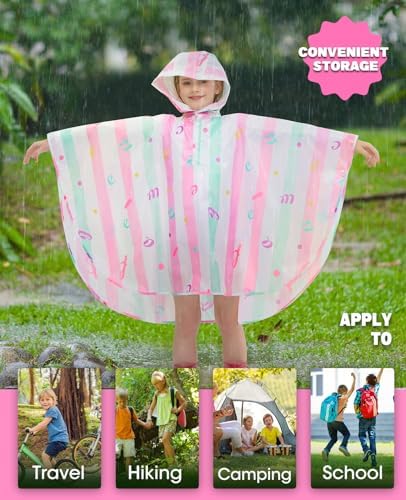 WAWSAM Lightweight Toddler Rain Poncho Reusable Waterproof jacket