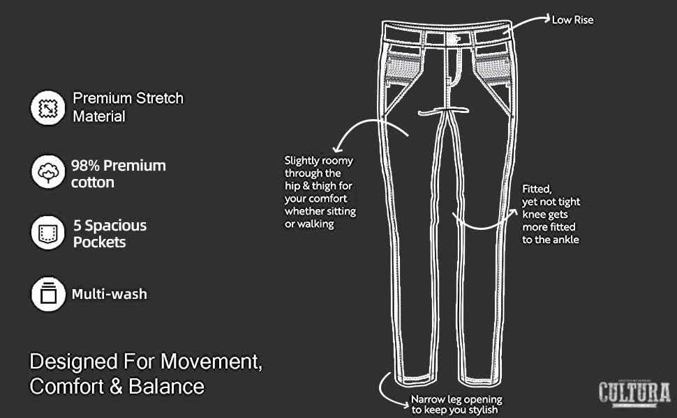 CULTURA Baby Boys Toddler Jeans with Elastic Waist