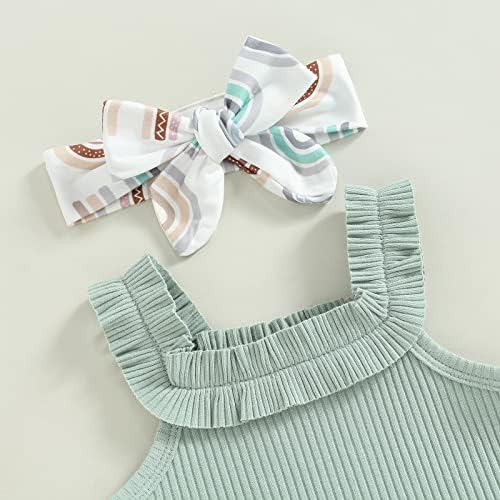 Cute Floral Print Romper for Baby Girls Summer Solid Outfit