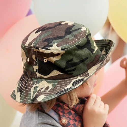 OvoY Toddler Sun Hat Bucket Boys Camouflage Fishman Cap Packable