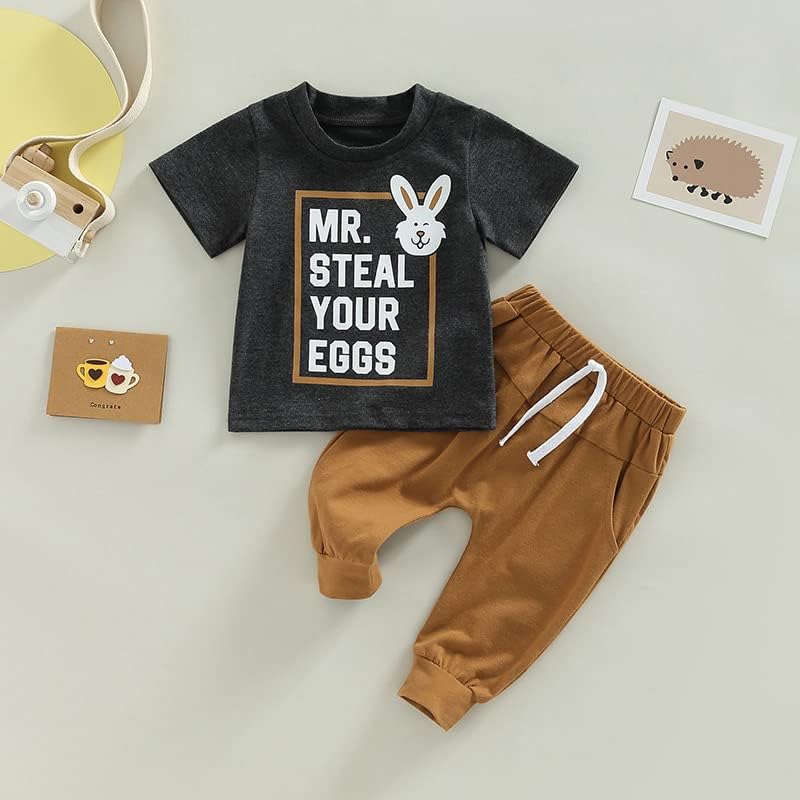 Yingisfitm Toddler Valentines Day Crewneck Sweatshirt and Pants Set for Boys