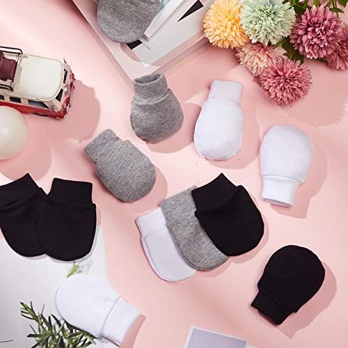 9-Pair No-Scratch Cotton Gloves for Newborn Boys and Girls