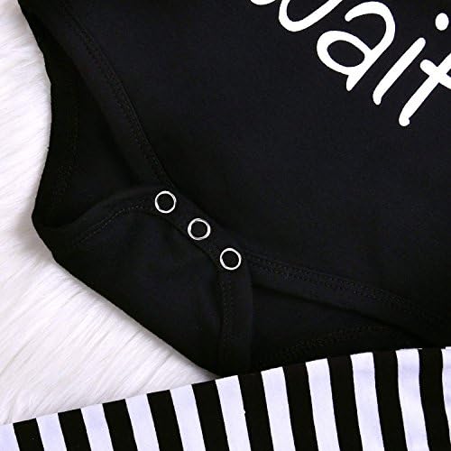 Besokuse Baby Unisex Romper Striped Pant Hat Set Black