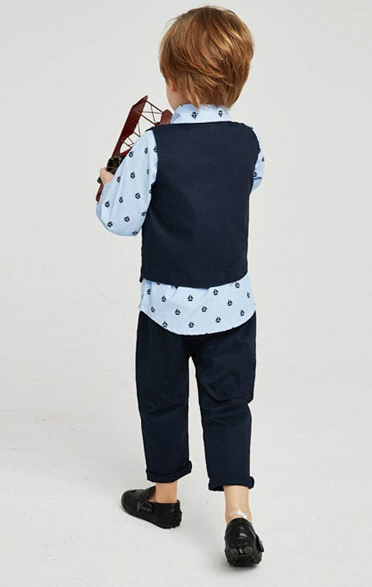 Boys 4-Piece Set with vest shirt bowtie and pants