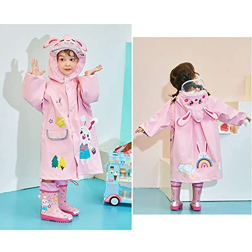 Kids Reflective Rain jackets for 4-6 year boys and girls