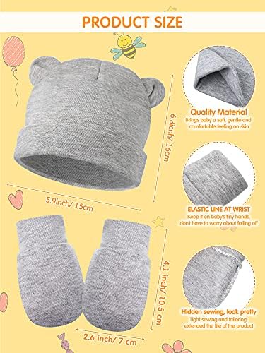 12-Piece Newborn Hat Mittens Gloves Set