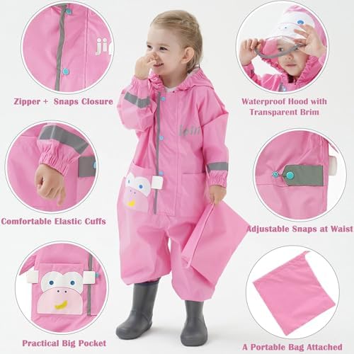 Fewlby Kids Toddler Waterproof Rain Jacket