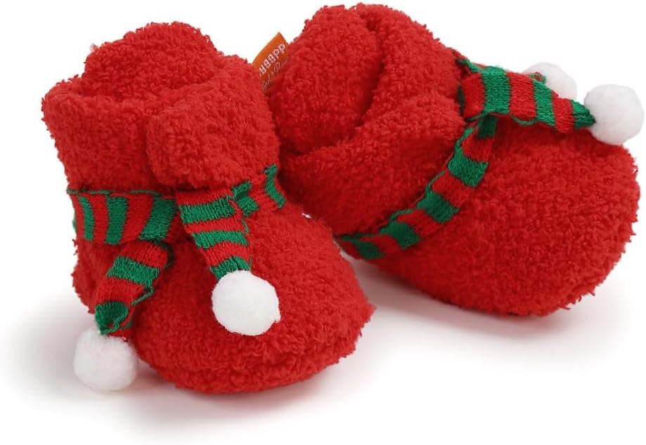 Stylish Cartoon Fleece Slippers Cozy Winter Booties for Babies