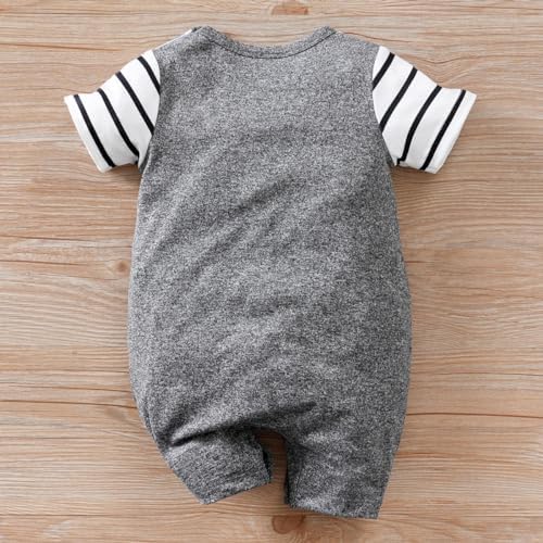 2-Pack Baby Dinosaur Romper Set with Snap Bottoms and Adjustable Straps