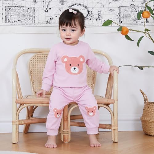 Fall Winter Toddler Bear Sweater Pants Set