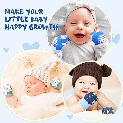 Geyoga 6 Pairs Baby Mittens No Scratch Cotton for 3-9 Months