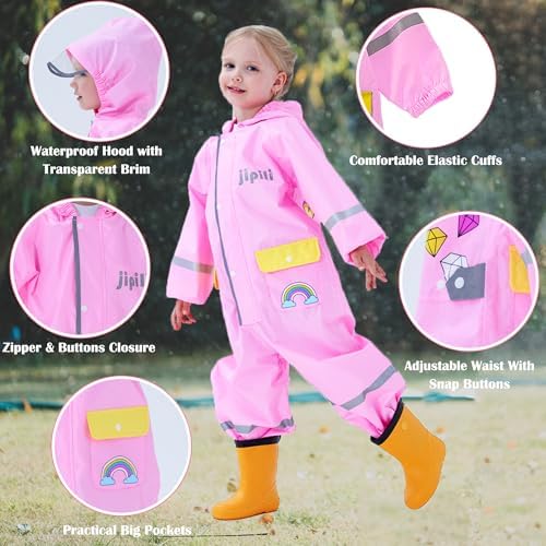 Fewlby Safe Dry Toddler Rain Coats for Kids