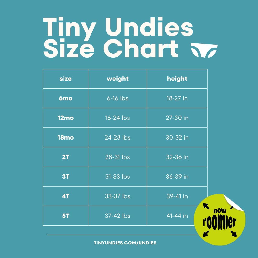 Tiny Undies Small Cotton Training Pants Roomier 3-Pack