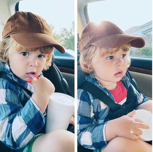 FURTALK Toddler Baseball Hat Kids Boys Adjustable Washed Cotton Baseball Cap with Ponytail