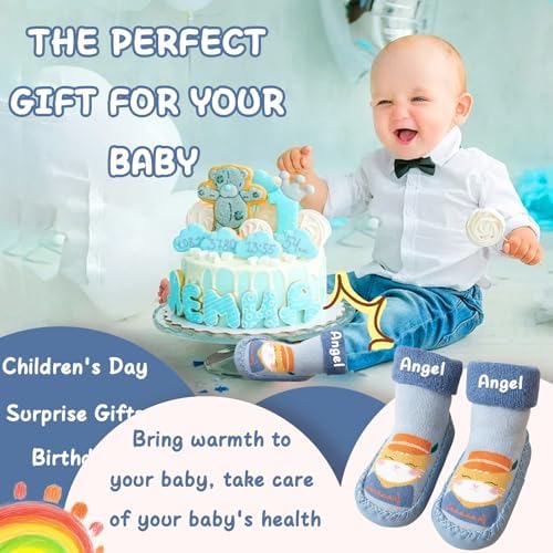 Personalized Baby Socks with embroidery for toddlers - Soft non-slip unique design