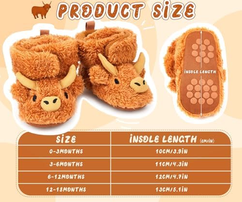 ShinyMatch Baby Essentials Highland Cow Bootstrapounds Perfect for Toddler Boys and Girls