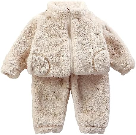 UVIPC Toddler Bear Fleece Set Winter 2-Piece Bear Matching Set