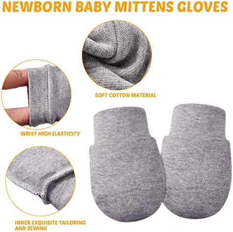 9-Pair No-Scratch Cotton Gloves for Newborn Boys and Girls