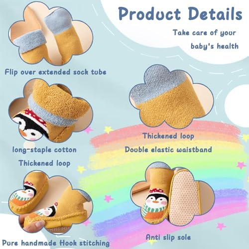 Personalized Baby Socks with embroidery for toddlers - Soft non-slip unique design