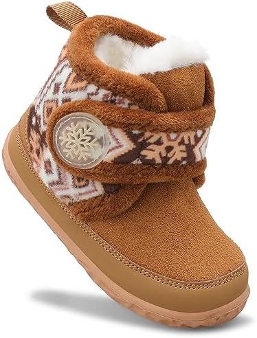 Scurtain Toddler Slippers Fuzzy Winter Boots for Boy Girl Cozy House Shoes