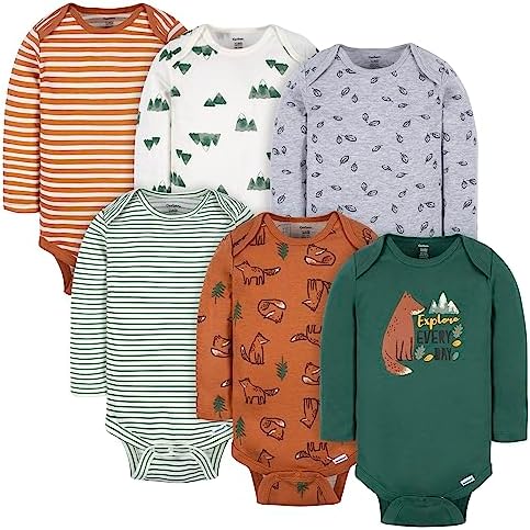 Gerber Baby Boys 6-Pack Long Sleeve Onesies Bodysuit