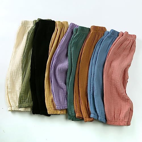 EISHOW Toddler Cotton Linen Trousers for Girls Boys