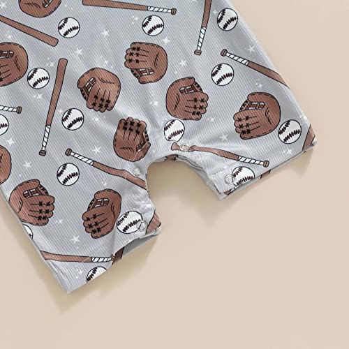 Baseball Print Short Sleeve Romper for Baby