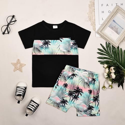 CETEPY Toddler Boy Summer Outfit Soft Knit Set
