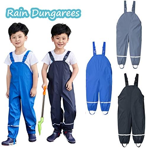 Kids Toddler Rain Pants Waterproof Reflective Design for Boys Girls