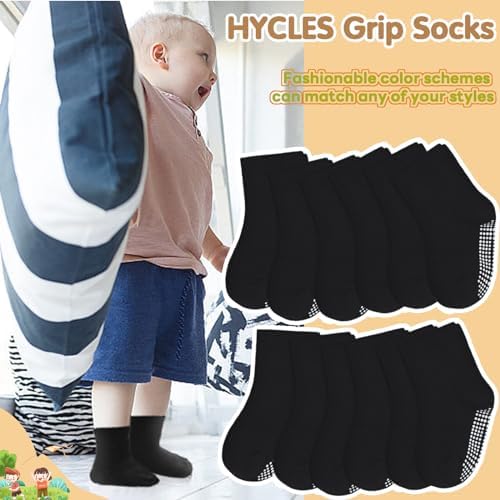 Non-Slip Grip Socks for Toddler Boys and Girls