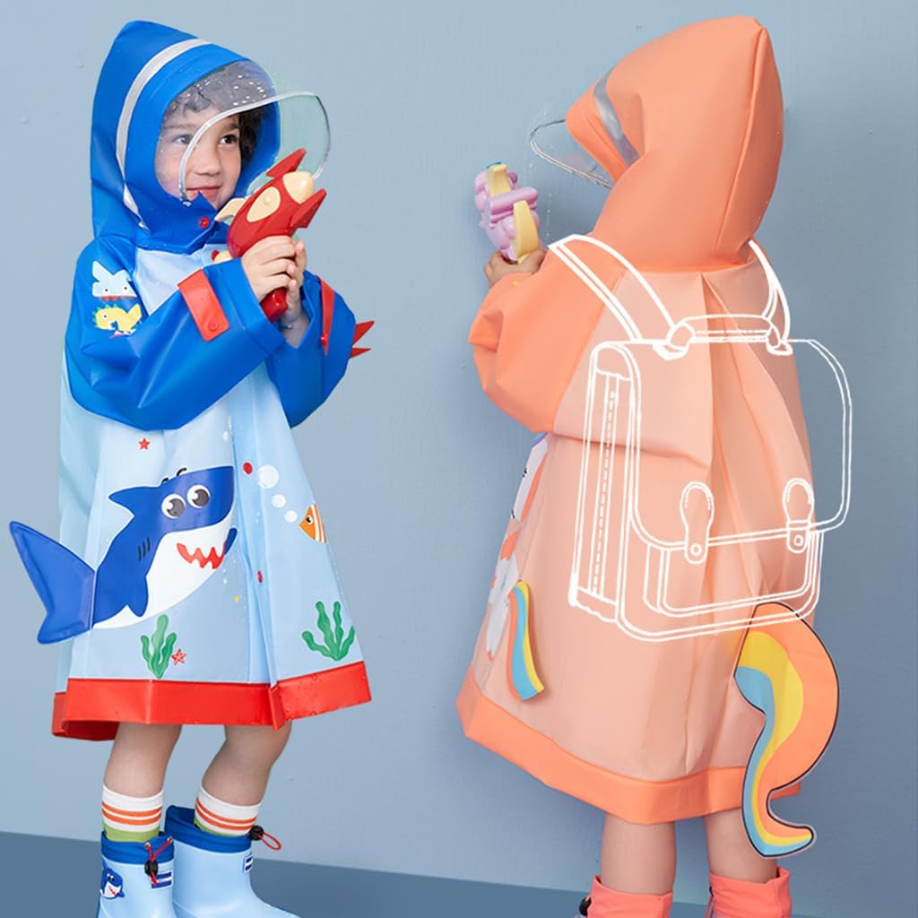FouyadaKids Waterproof Rain Coats for Girls Boys Eco-Friendly Reusable Rain Jackets