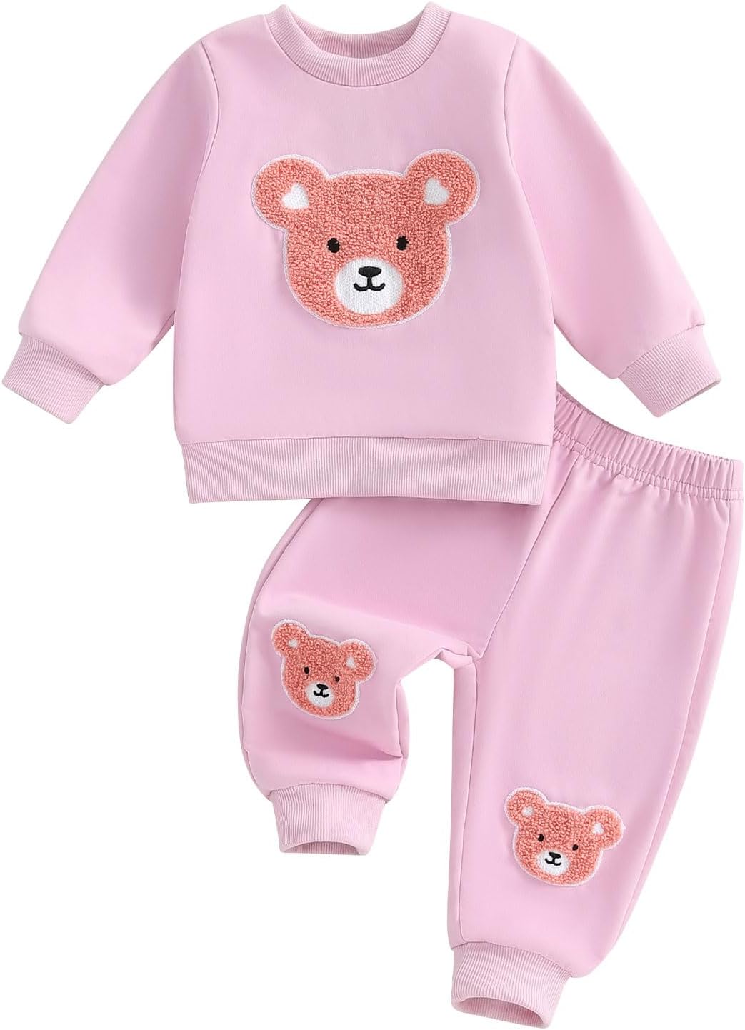 Fall Winter Toddler Bear Sweater Pants Set