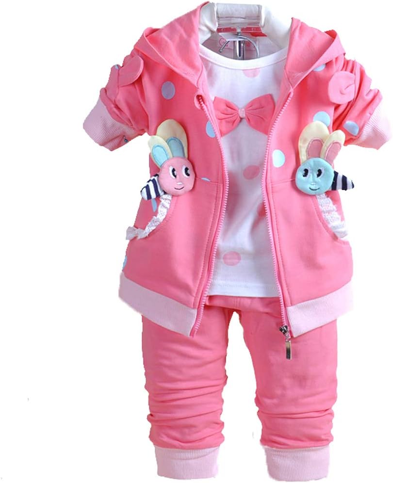 High-Quality Baby Girl 3-Piece Pj Set with Cute Design