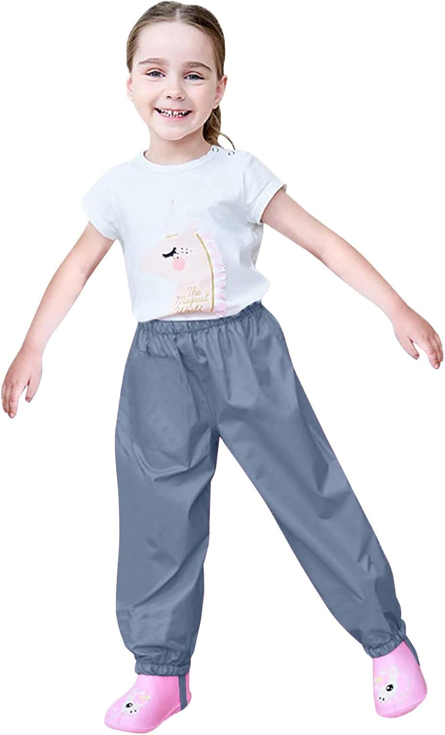 RNTOPReversible Rain Pants Coats for Boys Girls 5-6 Years