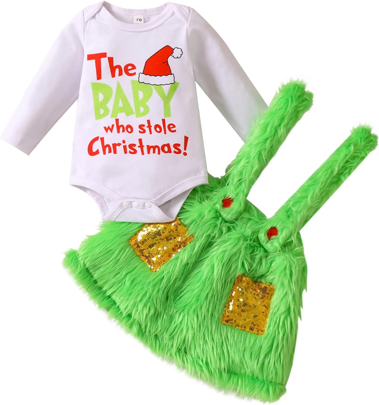 Green Monster Christmas Baby Costume Set for 0-24 Months
