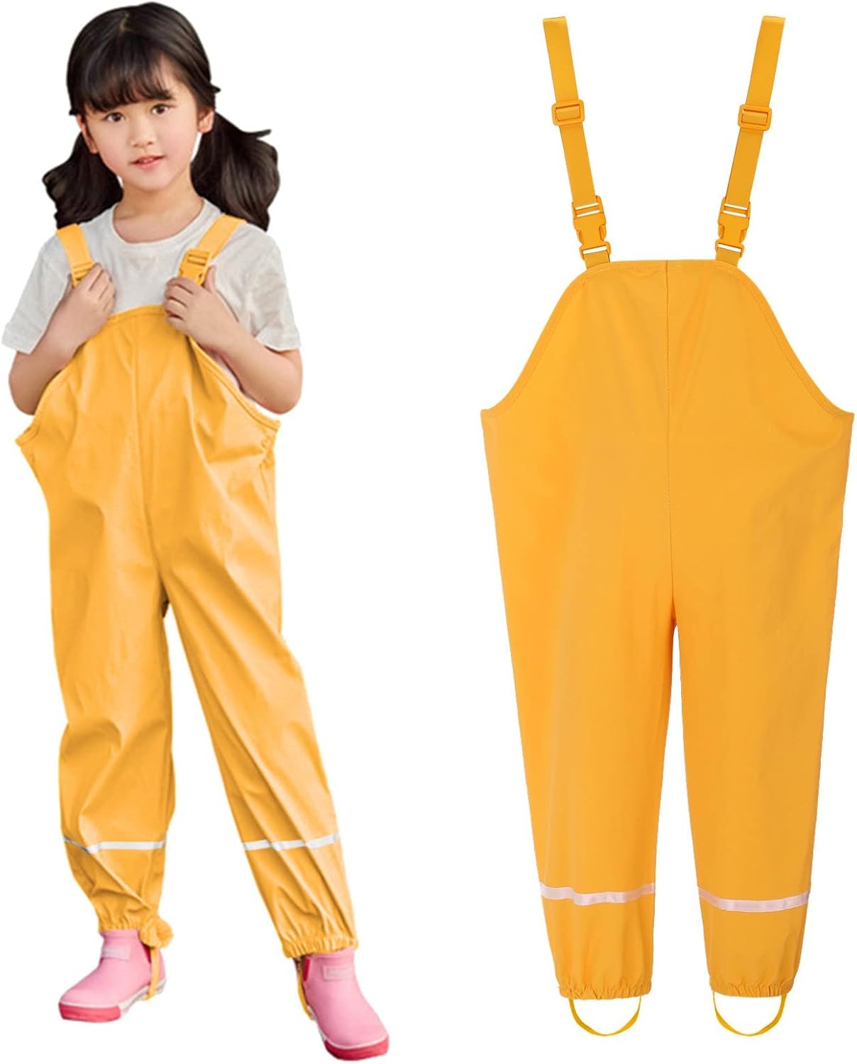 Stylish weatherproof rain jacket for toddlers with reflective strips