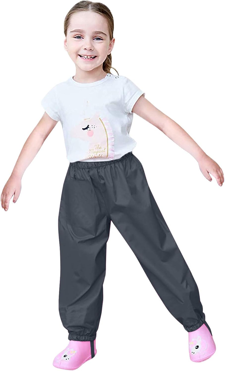 Kids Waterproof Rain Pants with Reflective Strips