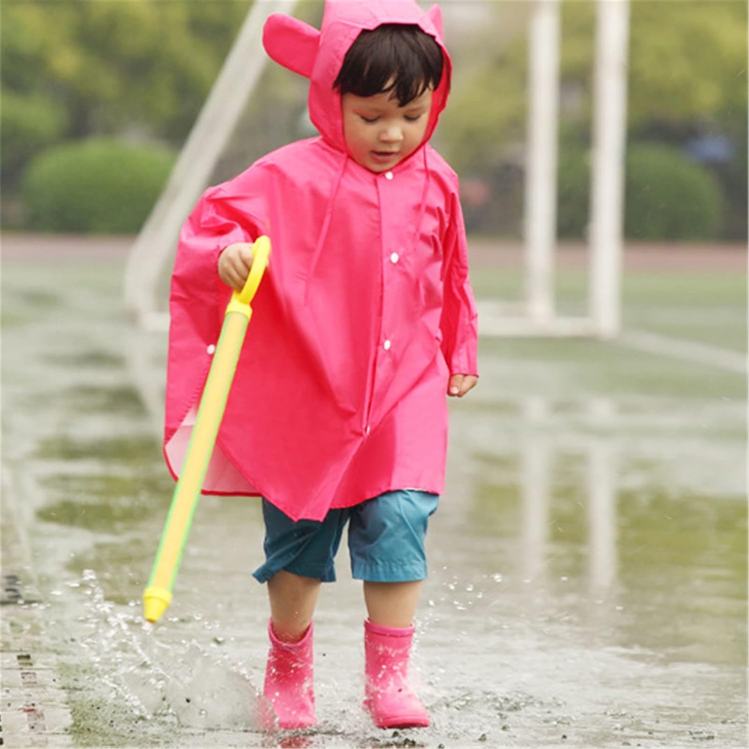Rain Boots for Kids Lightweight Toddler rainboots with Easy-On Handles