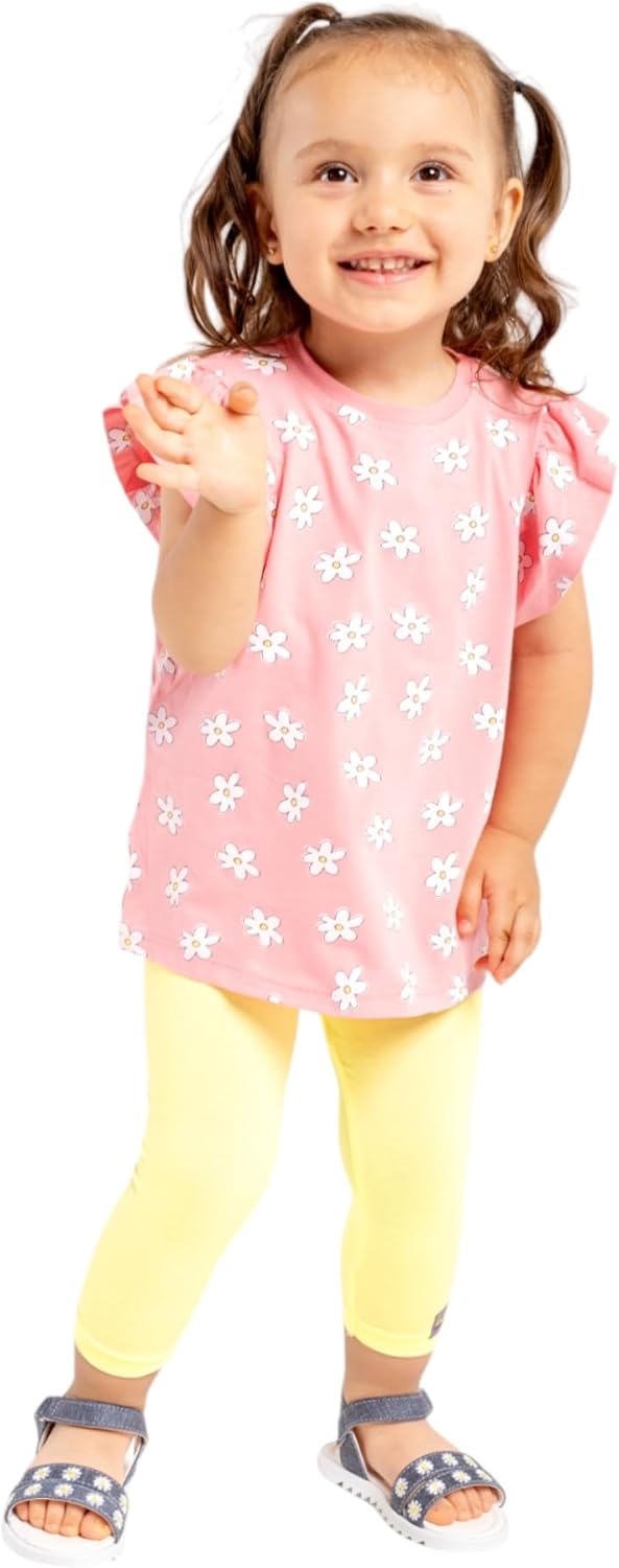 Premium Baby Toddler Capri Leggings - Soft Cotton Blend Grows with Your Little One