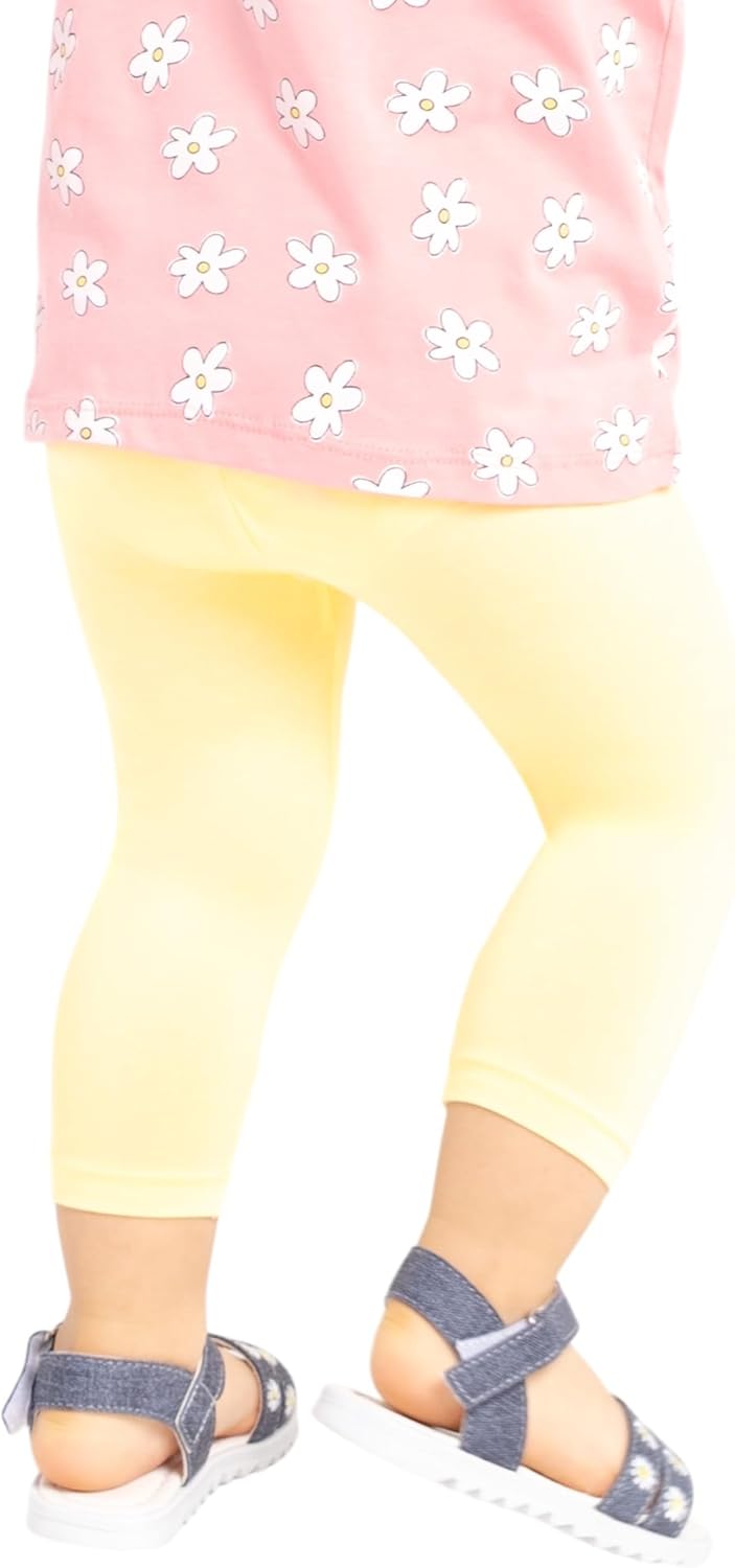 Premium Baby Toddler Capri Leggings - Soft Cotton Blend Grows with Your Little One