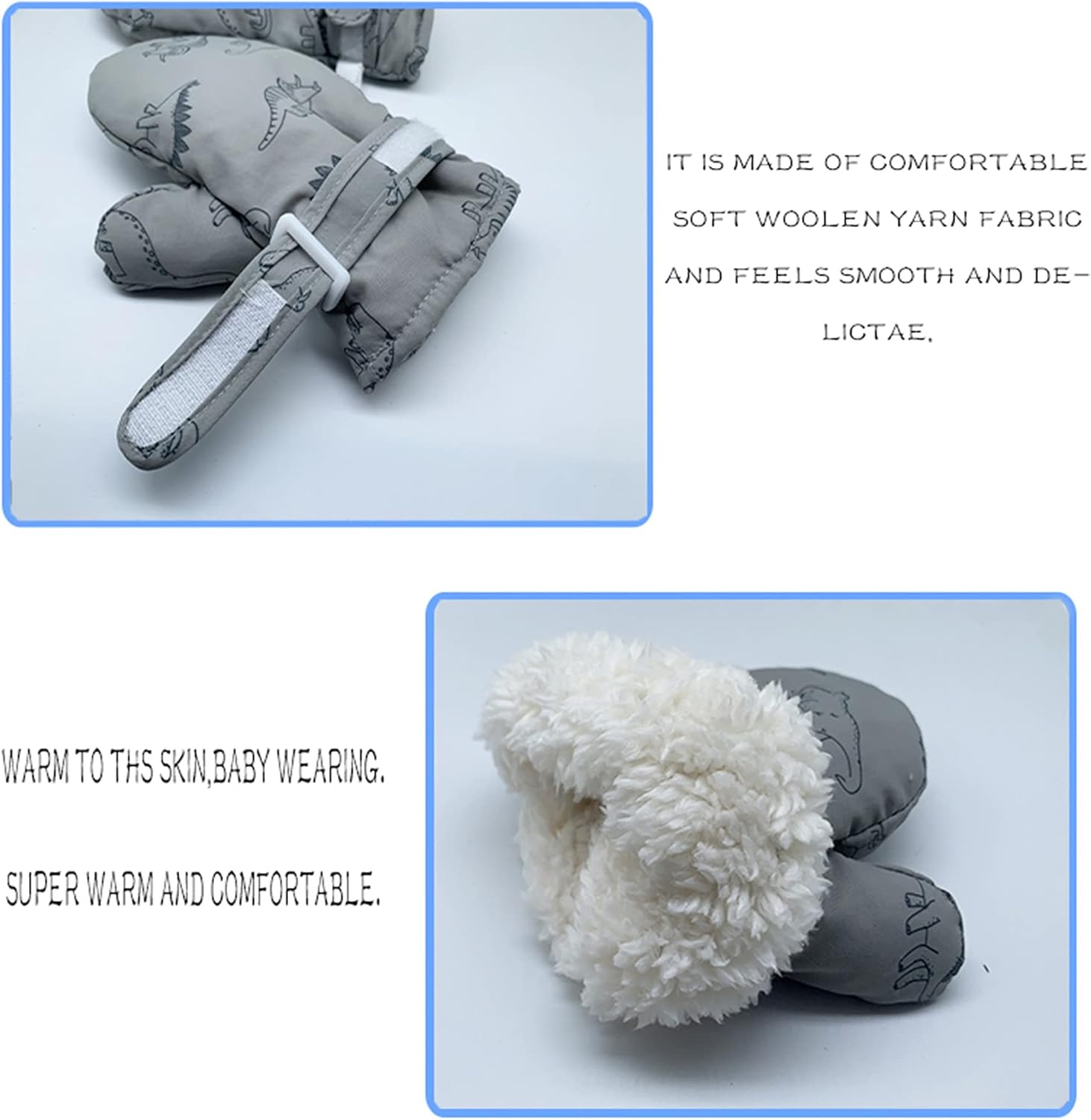 Warm Safe Winter Mittens for Babies Kids