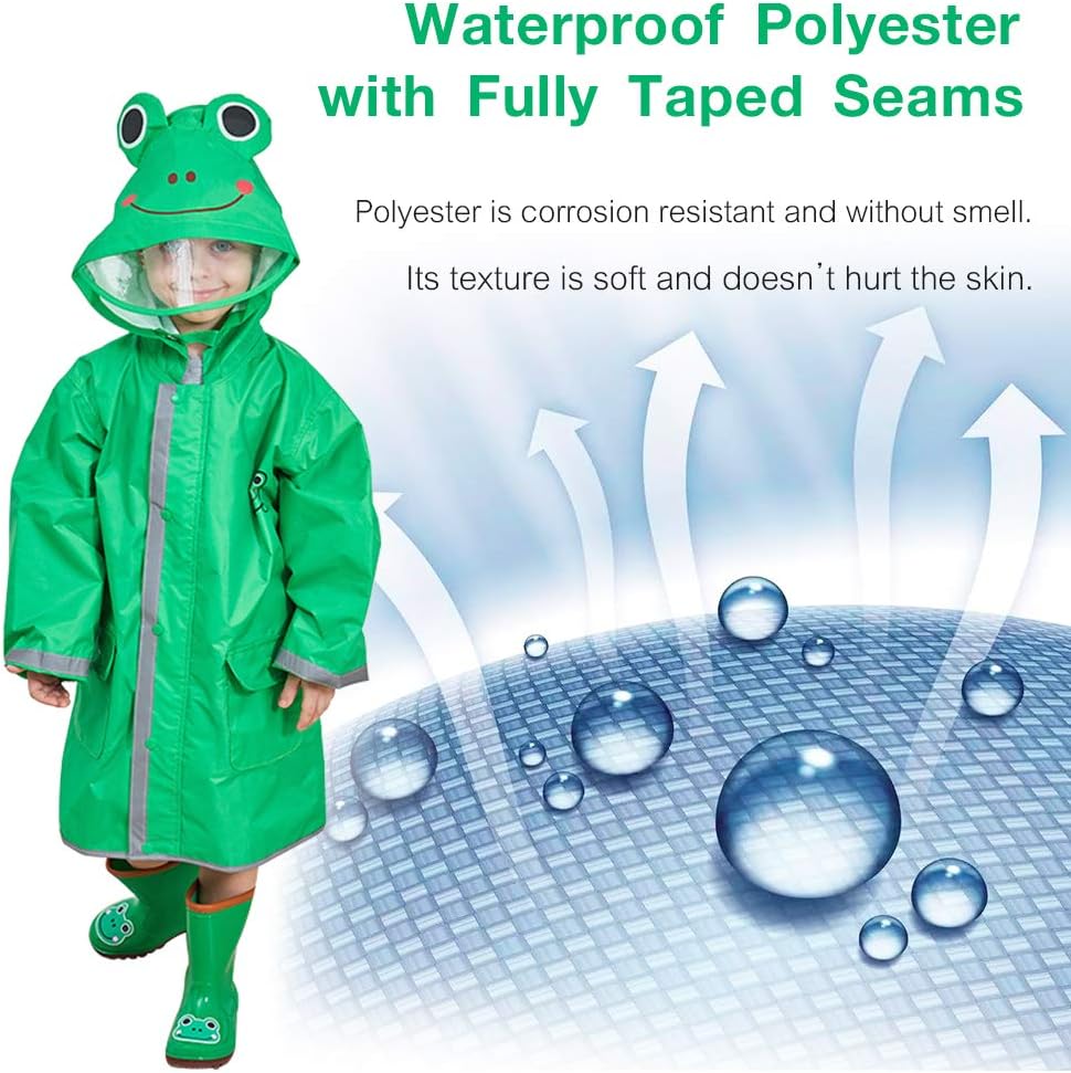 Dynamic 3D Cartoon Raincoat for Girls Waterproof and Comfortable