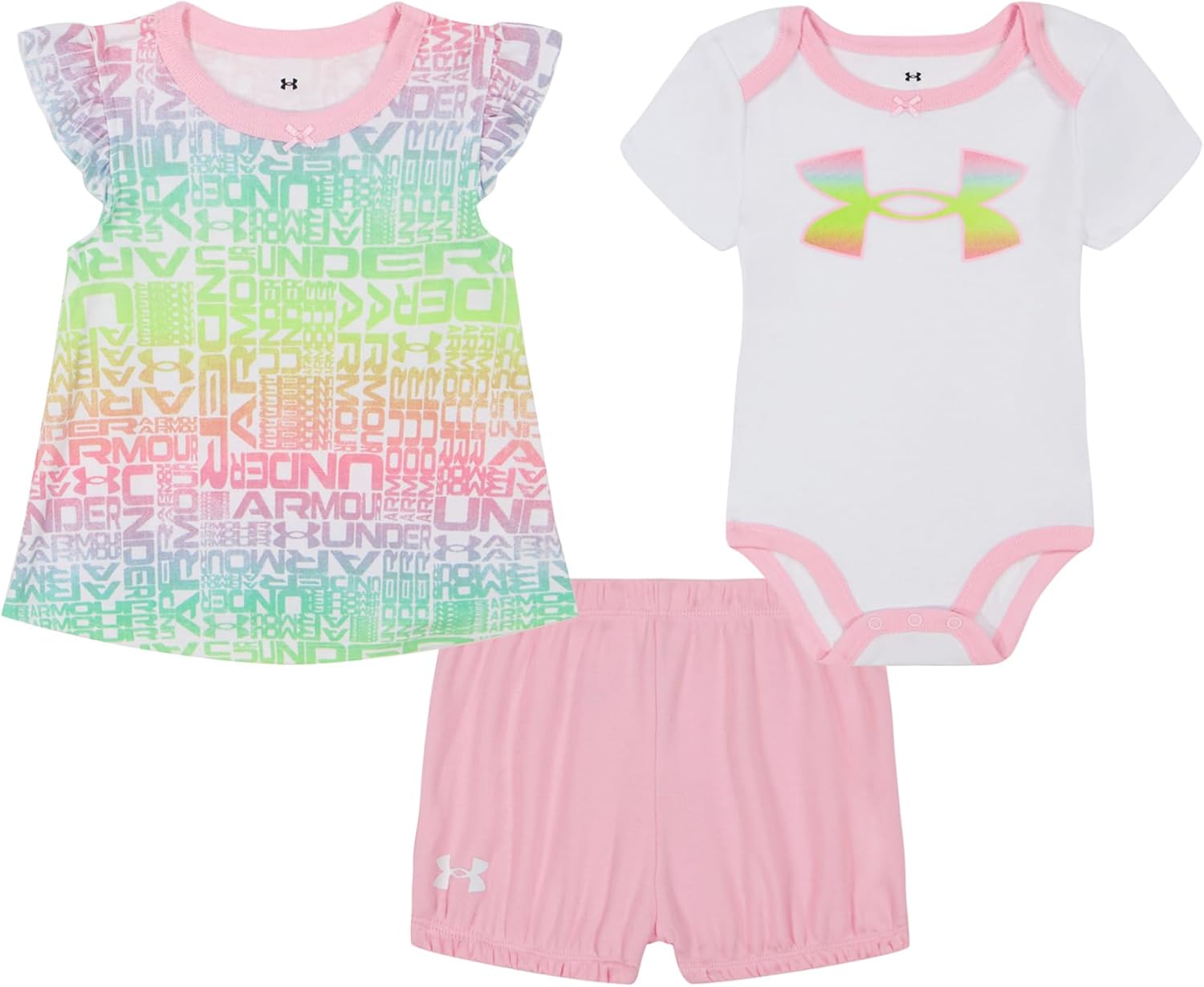 Under Armour Baby Girls 3-Piece Set Bodysuit Top Bottom